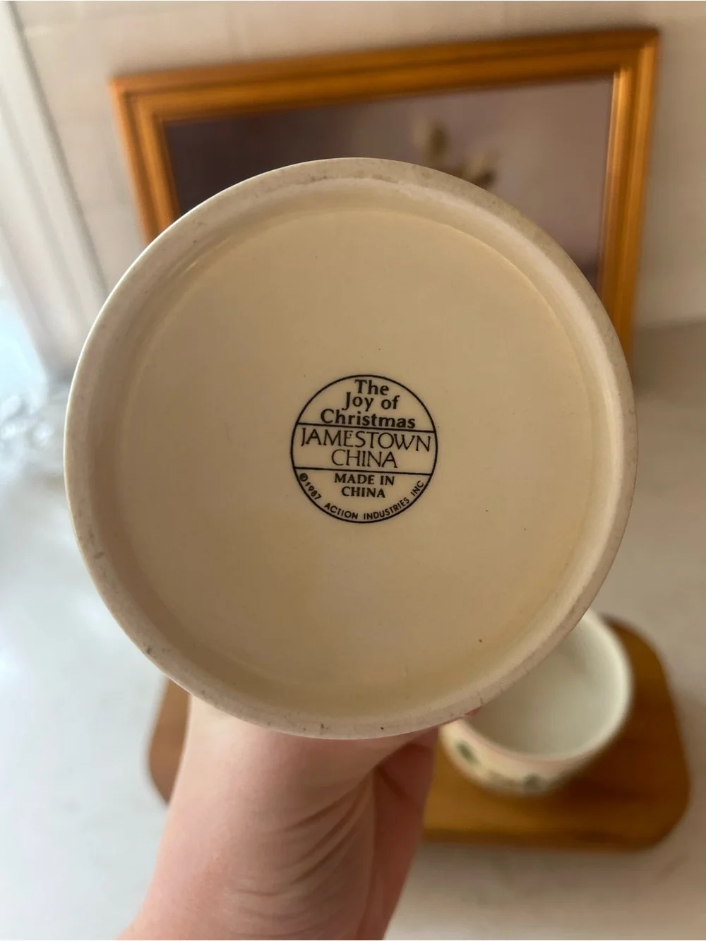 Vintage 1987 Jamestown China Joy of Christmas Ramekins Set of 2 Holiday Bowls